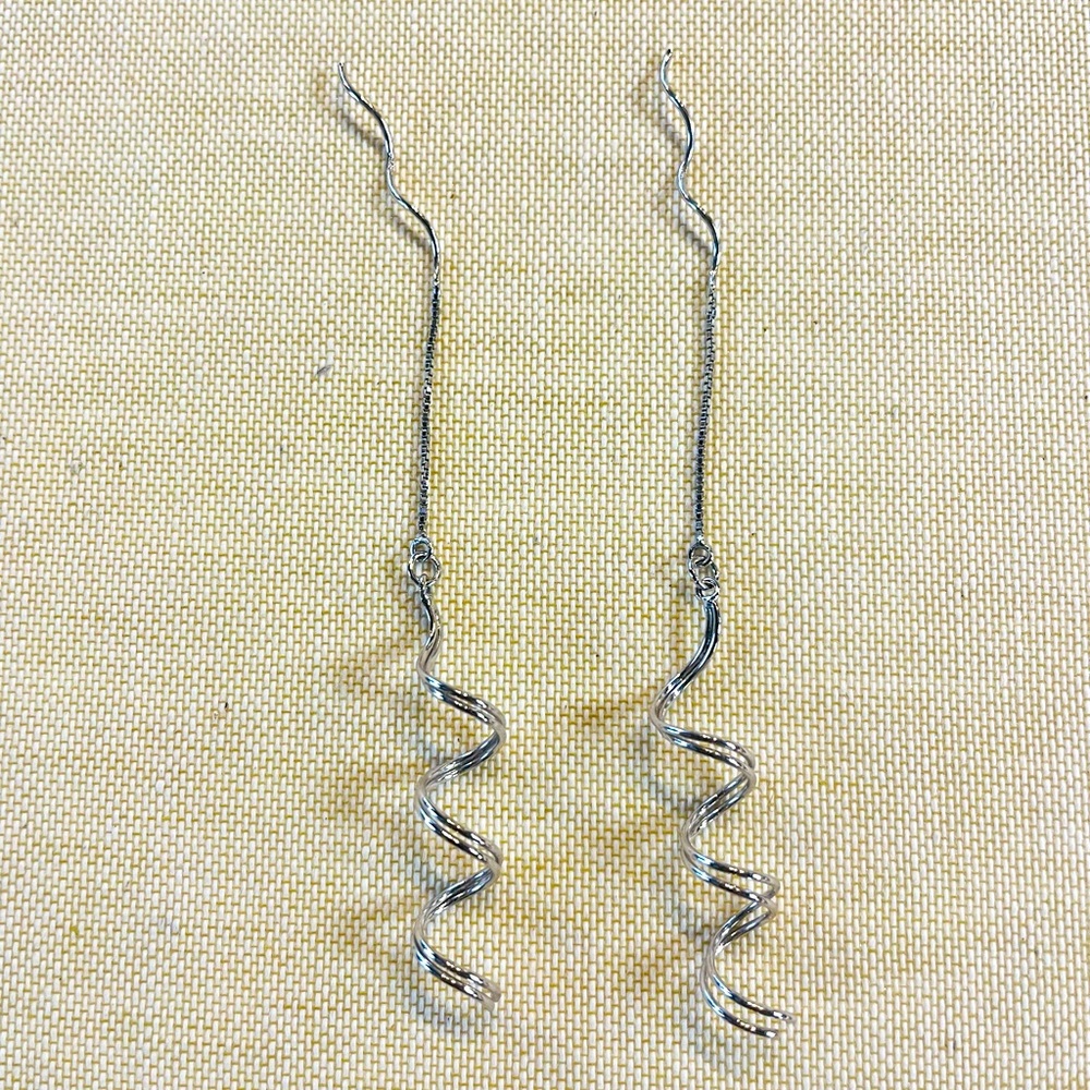 Sterling silver corkscrew earrings